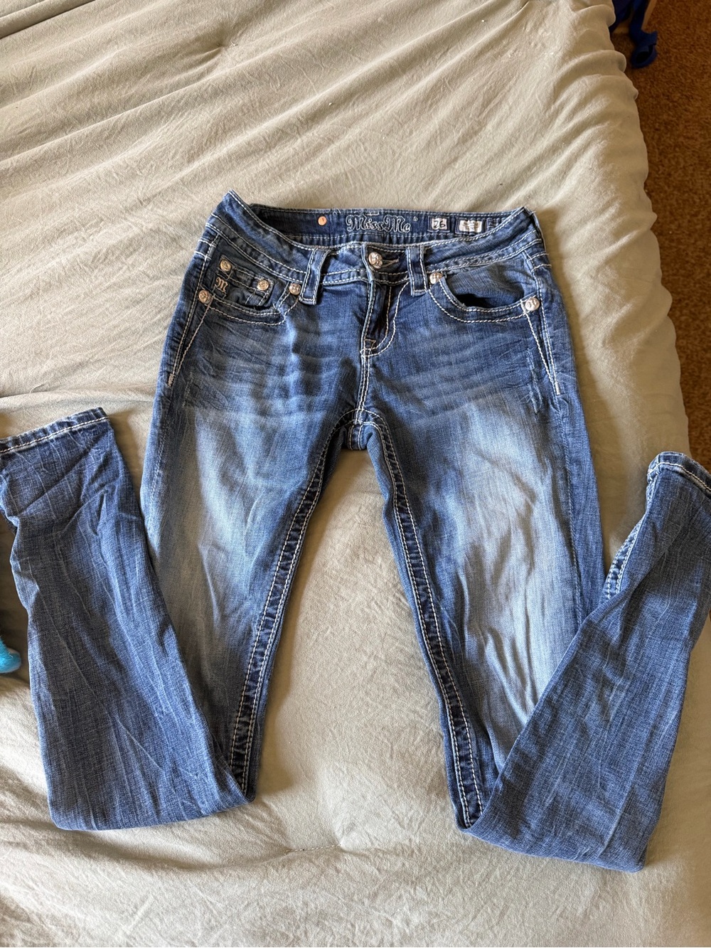 Miss Me Blue Faded Skinny Jeans